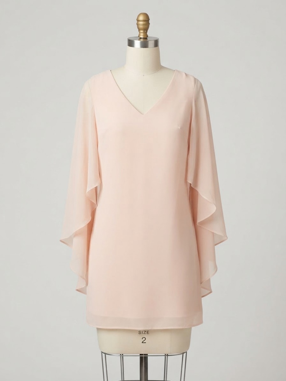 Vince Camuto Pale Pink V-Neck Flutter Sleeve Tunic